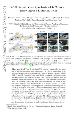 SGD: Street View Synthesis with Gaussian Splatting and Diffusion Prior