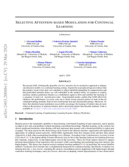 Selective Attention-based Modulation for Continual Learning