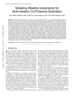 Modeling Weather Uncertainty for Multi-weather Co-Presence Estimation