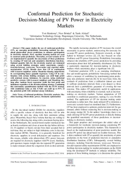Conformal Prediction for Stochastic Decision-Making of PV Power in
  Electricity Markets