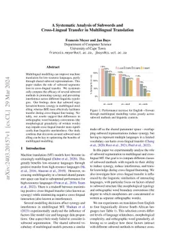 A Systematic Analysis of Subwords and Cross-Lingual Transfer in
  Multilingual Translation