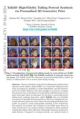 Talk3D: High-Fidelity Talking Portrait Synthesis via Personalized 3D
  Generative Prior