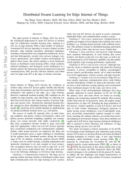 Distributed Swarm Learning for Edge Internet of Things