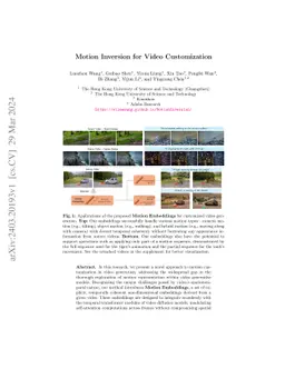 Motion Inversion for Video Customization