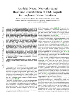 Artificial Neural Networks-based Real-time Classification of ENG Signals
  for Implanted Nerve Interfaces
