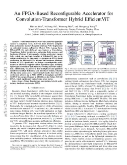 An FPGA-Based Reconfigurable Accelerator for Convolution-Transformer
  Hybrid EfficientViT