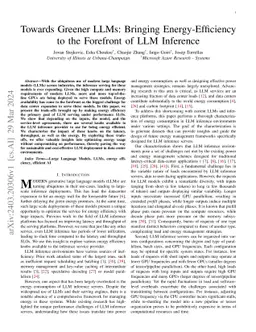 Towards Greener LLMs: Bringing Energy-Efficiency to the Forefront of LLM
  Inference
