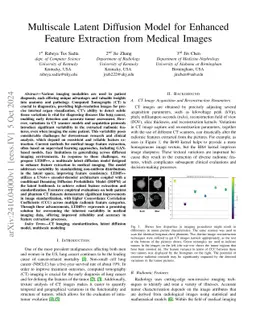 Multiscale Latent Diffusion Model for Enhanced Feature Extraction from
  Medical Images