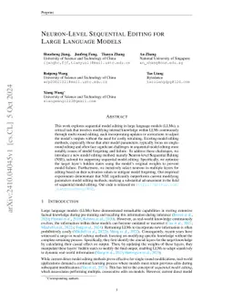 Neuron-Level Sequential Editing for Large Language Models