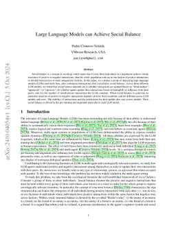 Large Language Models can Achieve Social Balance