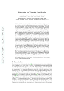 Dispersion on Time-Varying Graphs