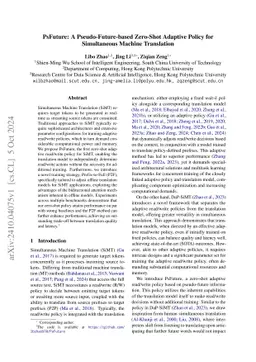 PsFuture: A Pseudo-Future-based Zero-Shot Adaptive Policy for
  Simultaneous Machine Translation