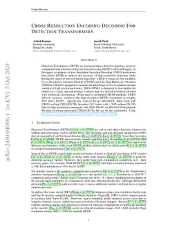 Cross Resolution Encoding-Decoding For Detection Transformers