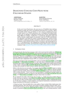 Designing Concise ConvNets with Columnar Stages