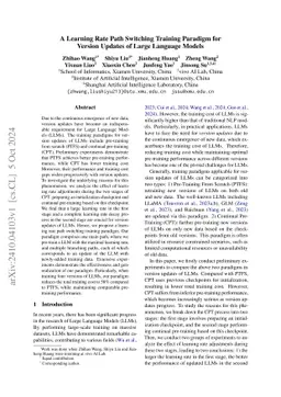 A Learning Rate Path Switching Training Paradigm for Version Updates of
  Large Language Models