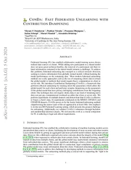 ConDa: Fast Federated Unlearning with Contribution Dampening