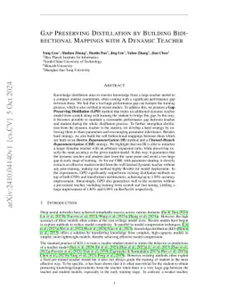 Gap Preserving Distillation by Building Bidirectional Mappings with A
  Dynamic Teacher