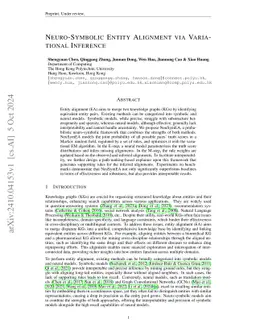 Neuro-Symbolic Entity Alignment via Variational Inference