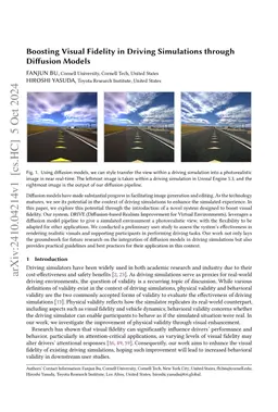 Boosting Visual Fidelity in Driving Simulations through Diffusion Models