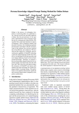 Persona Knowledge-Aligned Prompt Tuning Method for Online Debate