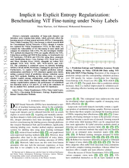 Implicit to Explicit Entropy Regularization: Benchmarking ViT
  Fine-tuning under Noisy Labels