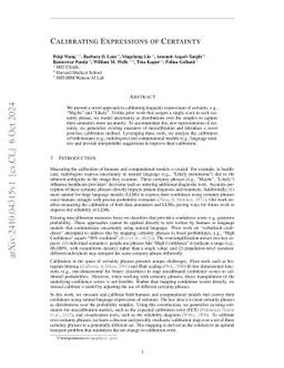 Calibrating Expressions of Certainty