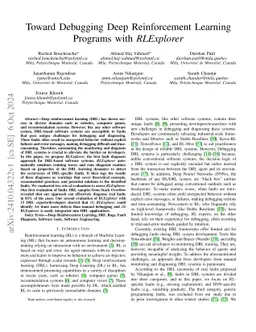 Toward Debugging Deep Reinforcement Learning Programs with RLExplorer