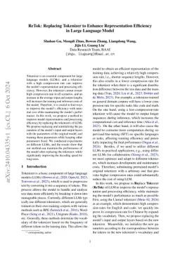 ReTok: Replacing Tokenizer to Enhance Representation Efficiency in Large
  Language Model