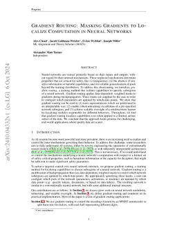 Gradient Routing: Masking Gradients to Localize Computation in Neural
  Networks
