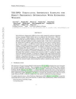TIS-DPO: Token-level Importance Sampling for Direct Preference Optimization With Estimated Weights
