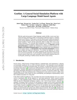 GenSim: A General Social Simulation Platform with Large Language Model based Agents