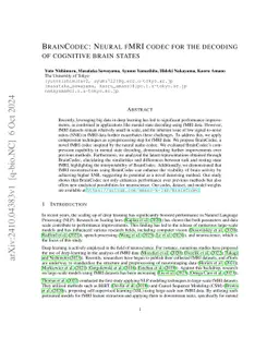 BrainCodec: Neural fMRI codec for the decoding of cognitive brain states