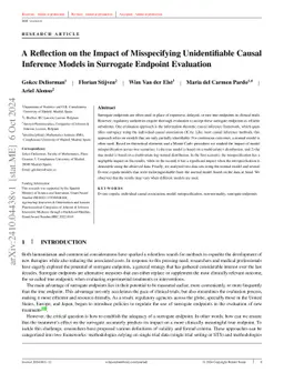 A Reflection on the Impact of Misspecifying Unidentifiable Causal
  Inference Models in Surrogate Endpoint Evaluation