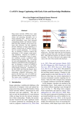 CAPEEN: Image Captioning with Early Exits and Knowledge Distillation