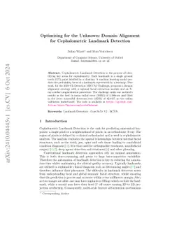 Optimising for the Unknown: Domain Alignment for Cephalometric Landmark
  Detection