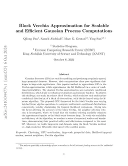 Block Vecchia Approximation for Scalable and Efficient Gaussian Process
  Computations