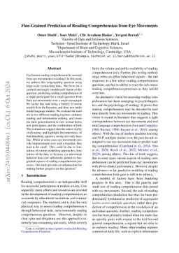 Fine-Grained Prediction of Reading Comprehension from Eye Movements