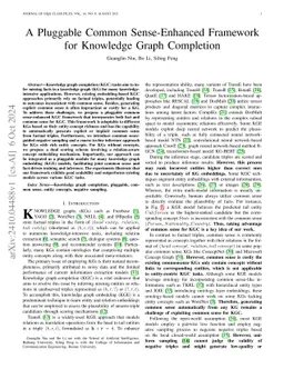 A Pluggable Common Sense-Enhanced Framework for Knowledge Graph
  Completion