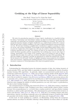 Grokking at the Edge of Linear Separability