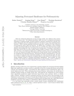 Adjusting Pretrained Backbones for Performativity