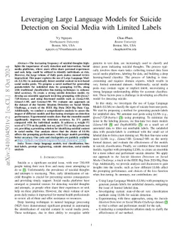 Leveraging Large Language Models for Suicide Detection on Social Media
  with Limited Labels