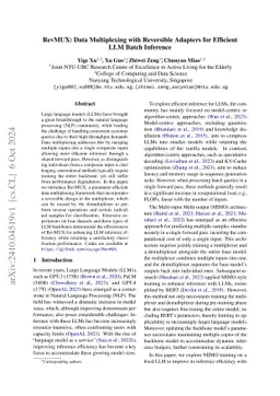 RevMUX: Data Multiplexing with Reversible Adapters for Efficient LLM
  Batch Inference