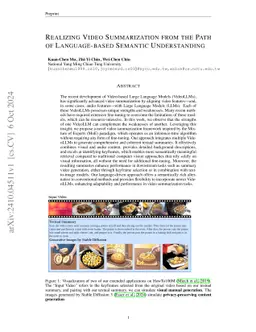 Realizing Video Summarization from the Path of Language-based Semantic
  Understanding