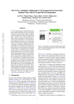 MC-CoT: A Modular Collaborative CoT Framework for Zero-shot Medical-VQA
  with LLM and MLLM Integration