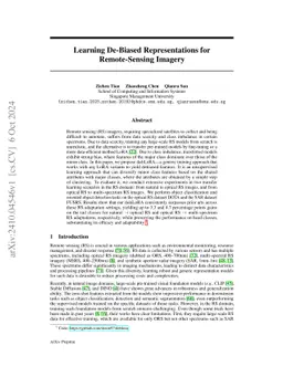 Learning De-Biased Representations for Remote-Sensing Imagery