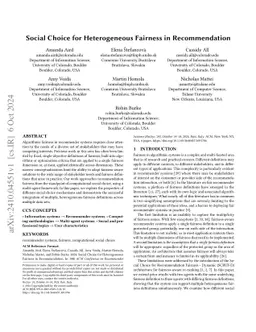 Social Choice for Heterogeneous Fairness in Recommendation