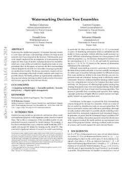 Watermarking Decision Tree Ensembles