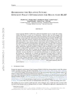 Regressing the Relative Future: Efficient Policy Optimization for Multi-turn RLHF
