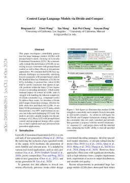 Control Large Language Models via Divide and Conquer