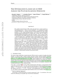 The Optimization Landscape of SGD Across the Feature Learning Strength